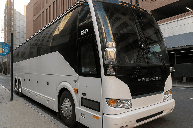 a Charter Bus Rental Lenexa coach bus