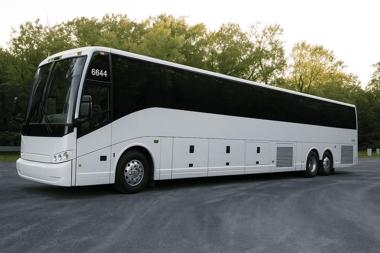 exterior of Charter Bus Rental Lenexa coach bus
